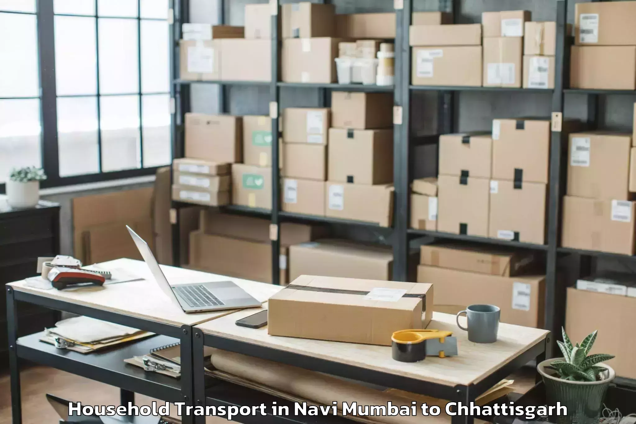 Book Navi Mumbai to Surajpur Household Transport